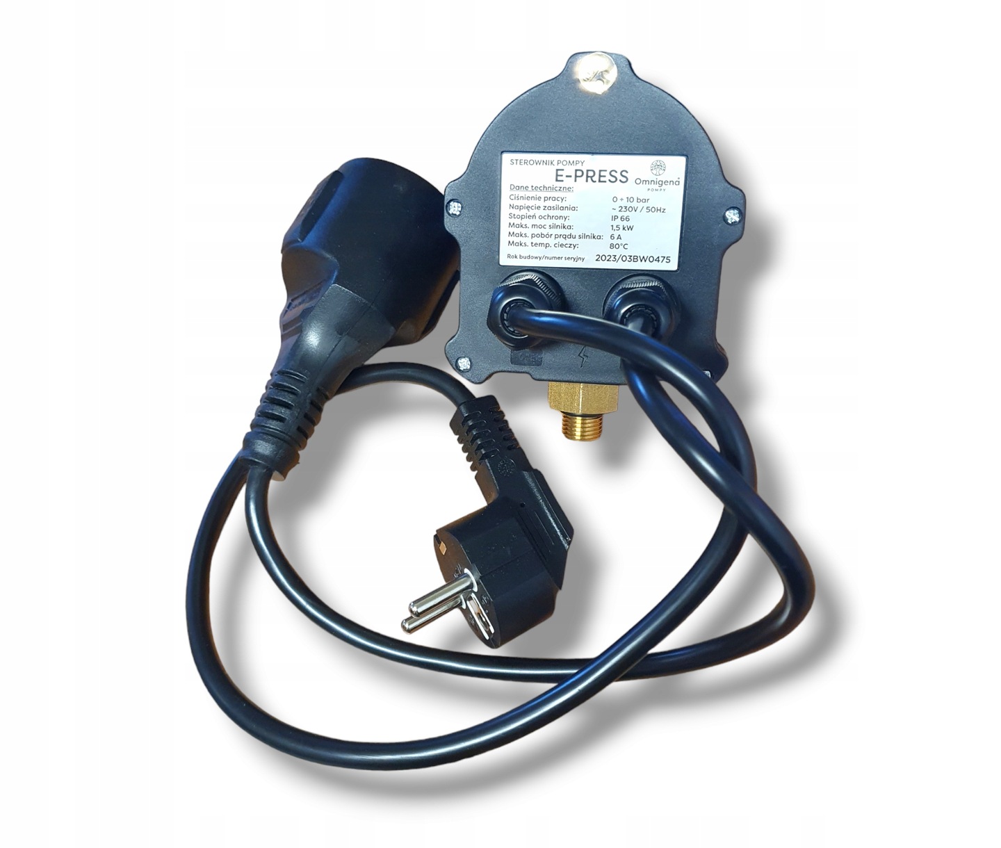 OMNIGENA E-PRESS ELEKTRONICZNY WYŁĄCZNIK CIŚNIENIOWY POMPY 2 KABLE Marka Omnigena