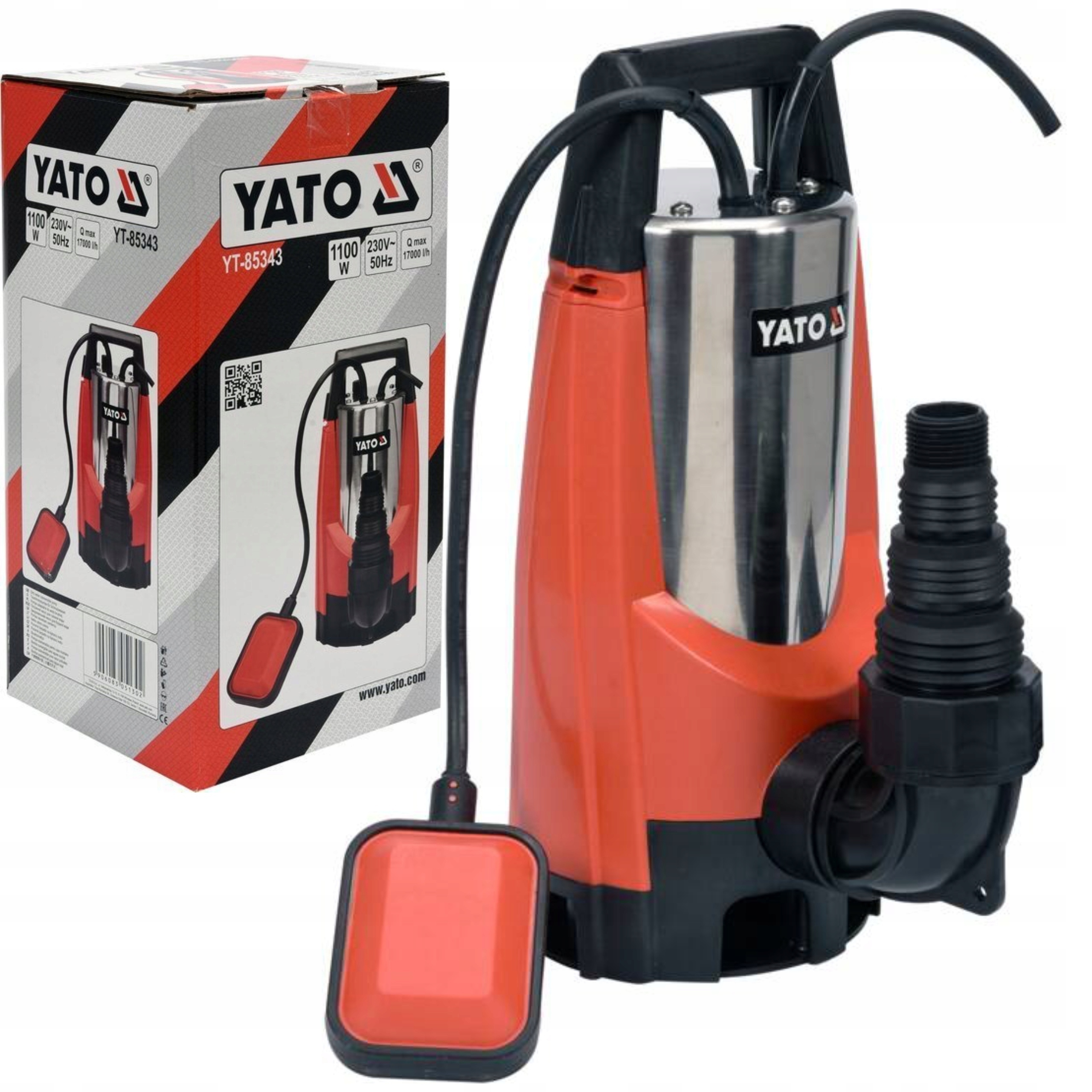 Yato Ponorná Pumpa Na Čistú Špinavú Vodu 1100 W, Inox Plavák