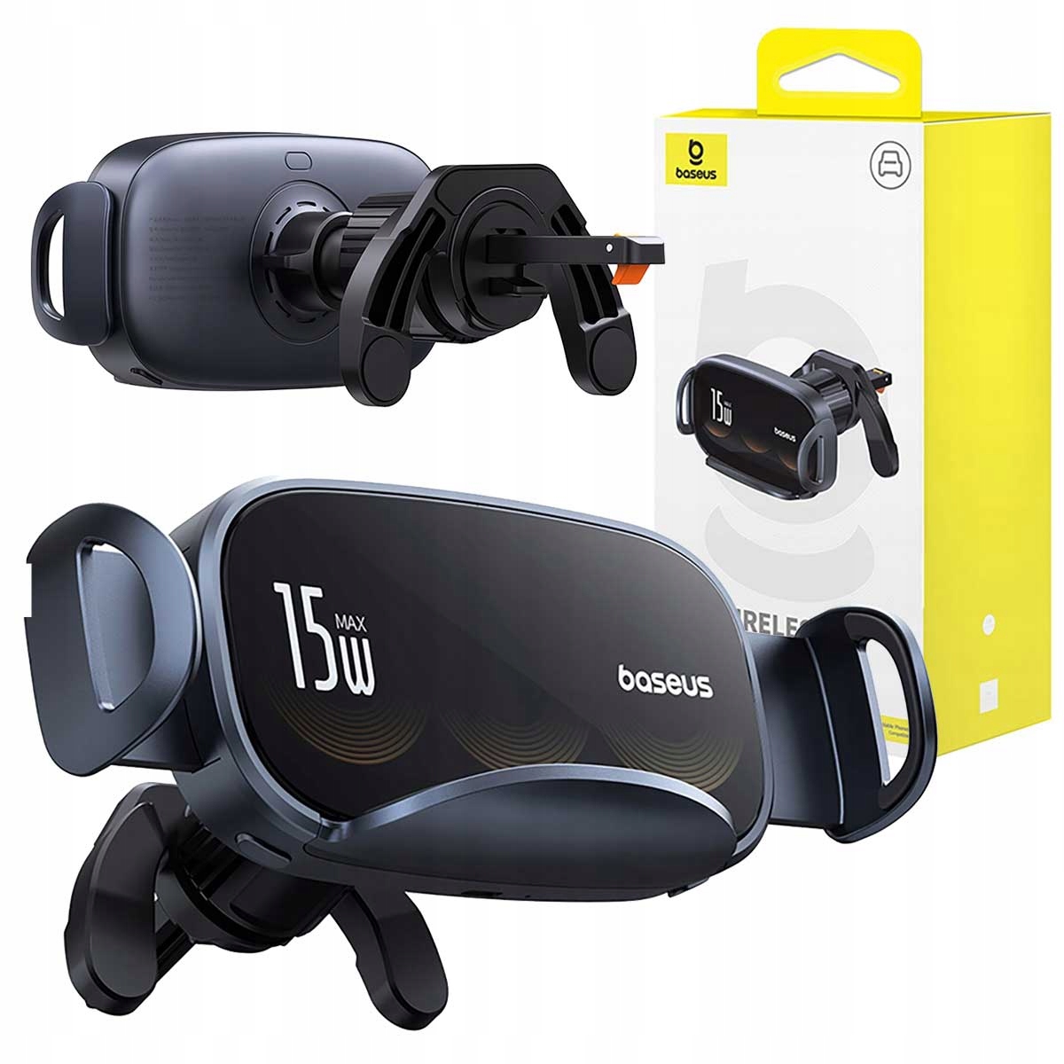 Baseus Uchwyt Do Samochodu Ładowarka Samochodowa Bezprzewodowa Na Kratkę