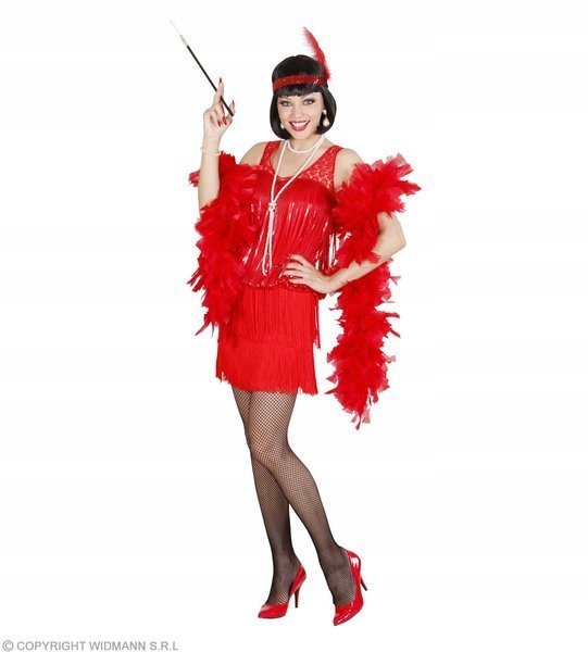 Šaty Retro Charleston Červená Burleska M