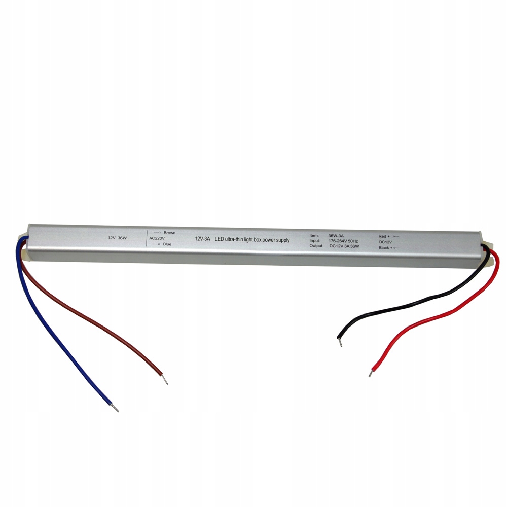 

Wąski Zasilacz Meblowy Do Taśm Led 36W 12V 3A Slim