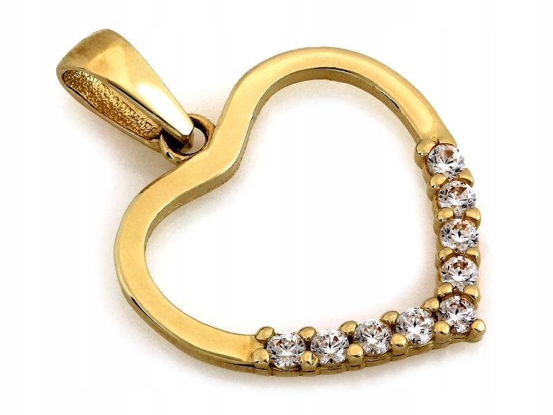 Zlatý přívěsek 585 Srdíčko 0.70 g s bílými zirkony srdce Rámeček 0.7 g