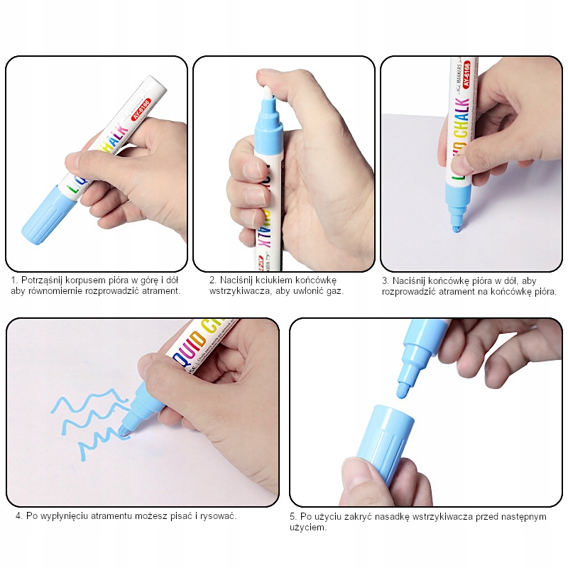 Markery Pisaki kredowe Liquid Chalk Neon Colors 8 Kol. Marka Alibaba Import