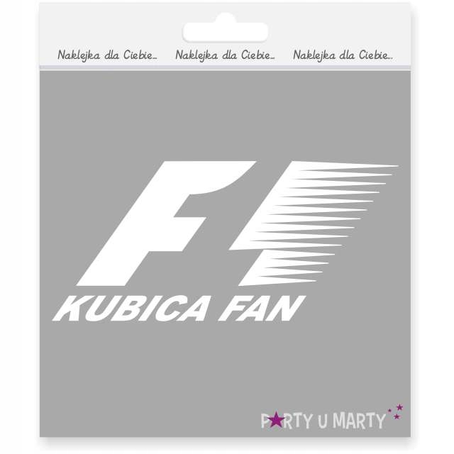 

Naklejka nalepka Kubica Fan F1 biała 140 mm