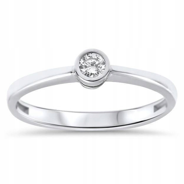 

Złoty pierścionek zaręczynowy 585 Brylant 0,10 ct