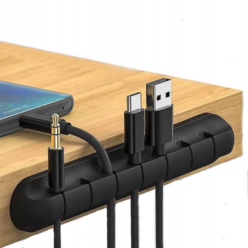 UCHWYT NA 7 KABLI ORGANIZER NA DO BIURKA PRZYLEPNY