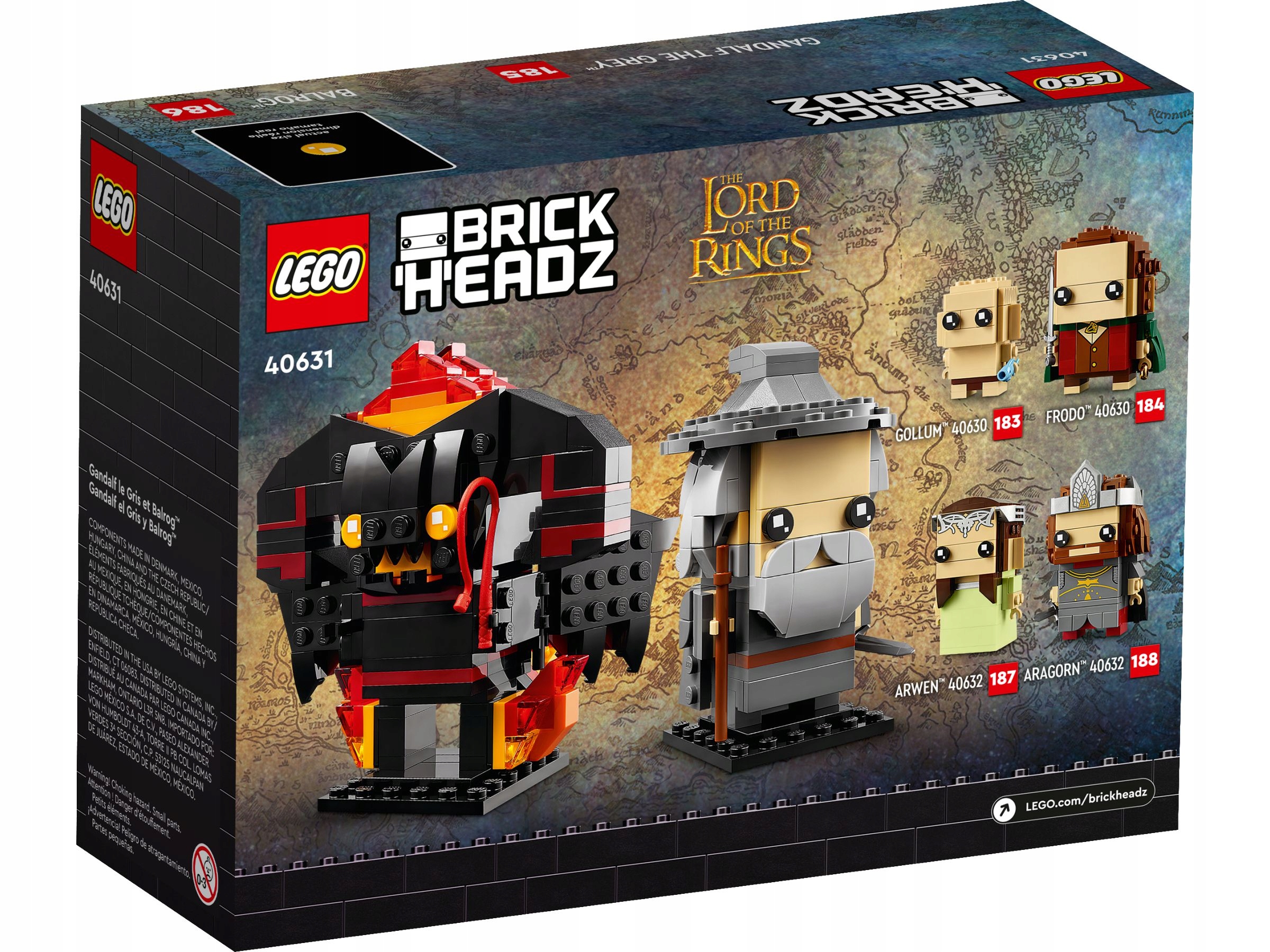 LEGO BRICKHEADZ 40631 GANDALF SZARY I BALROG WŁADCA PIERŚCIENI KLOCKI EAN (GTIN) 5702017423814