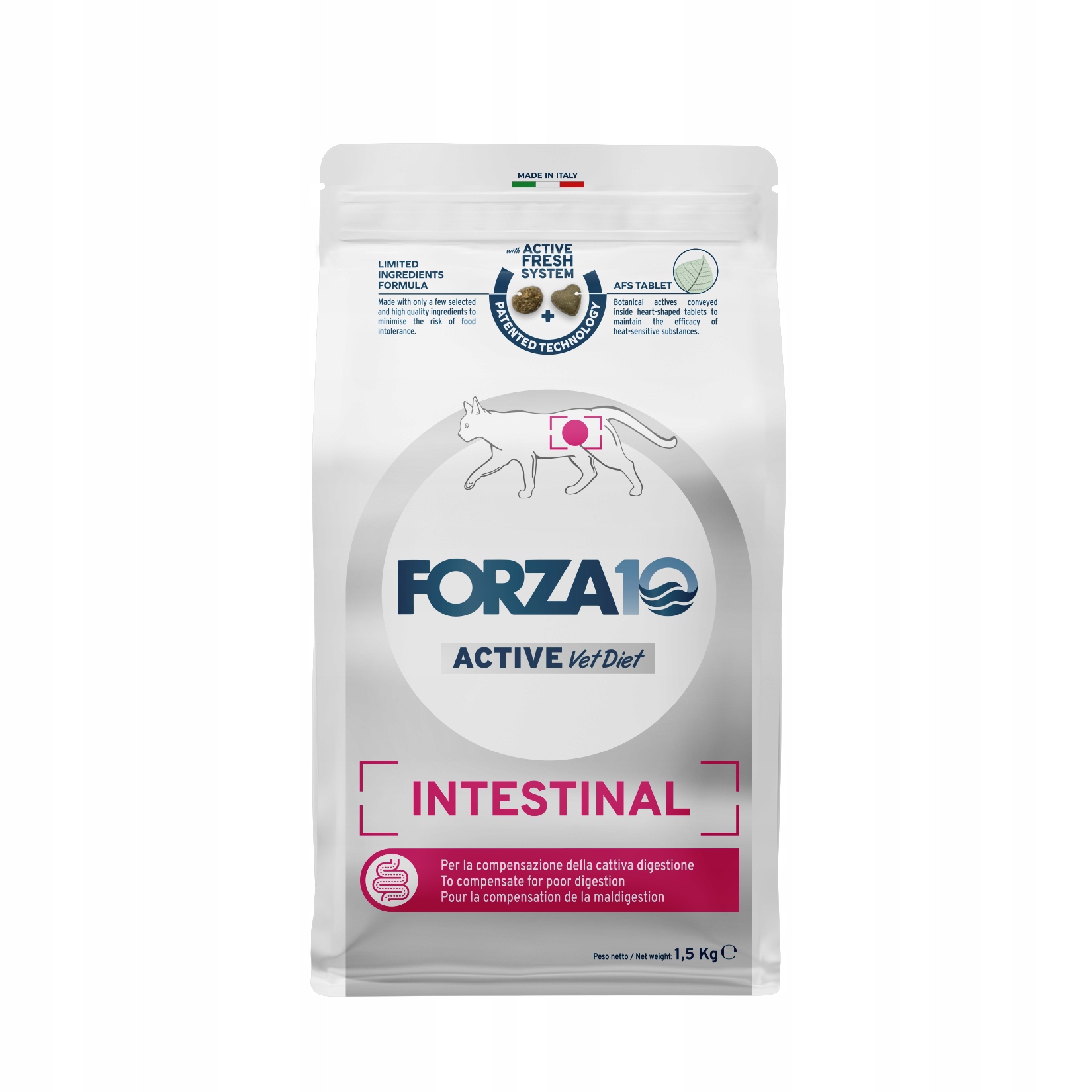 Forza10 Veterinární dieta Intestinal Active pro kočky 1,5 kg