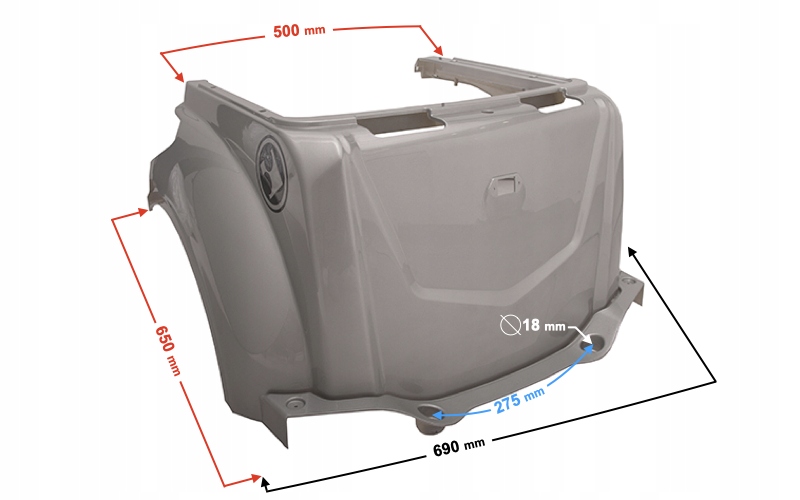 Centrální Pouzdro Pro Skútr Tres, Stříbrné Martinelli