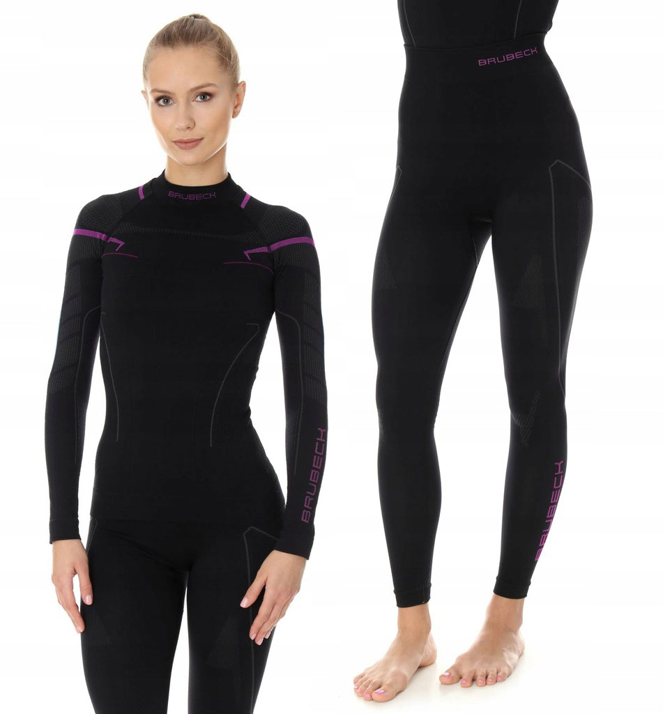Ciepły Komplet odzieży termoaktywnej damskiej narciarskiej Brubeck czarny M