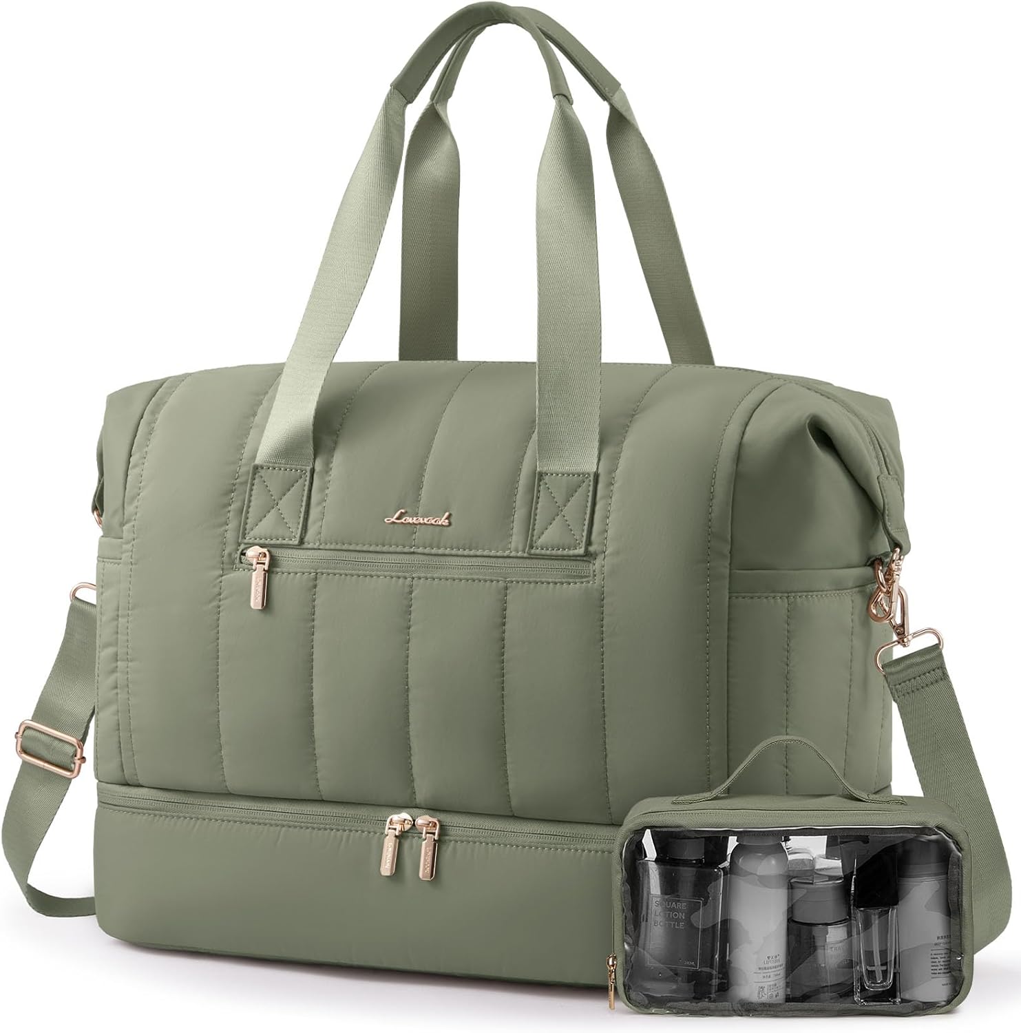 Dámská velká cestovní taška Lovevook Puffer s přihrádkou na boty, zelená