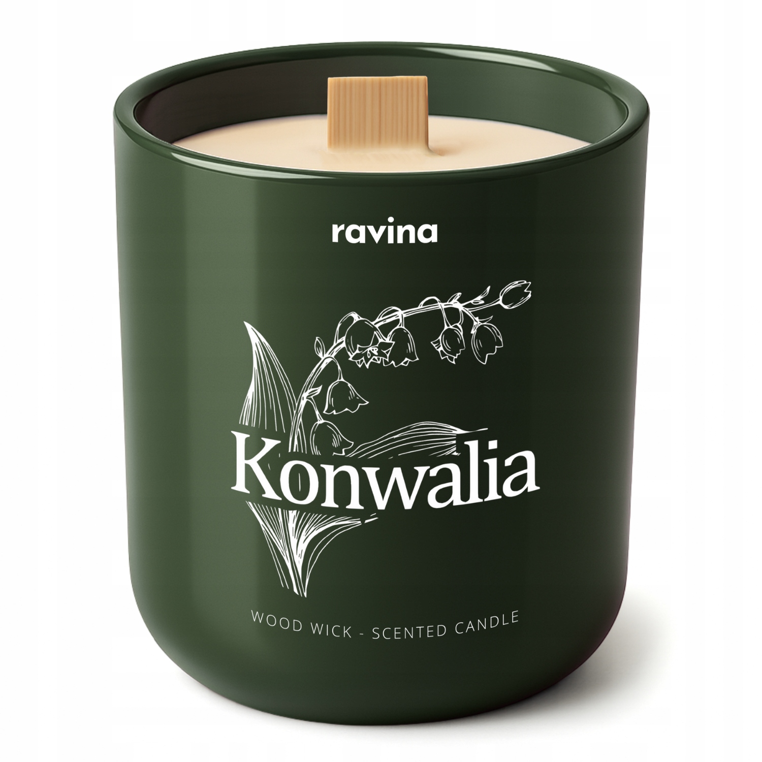 KONWALIA ŚWIECA SOJOWA ŚWIECZKA ZAPACHOWA DREWNIANY KNOT KONWALII KWIATOWY