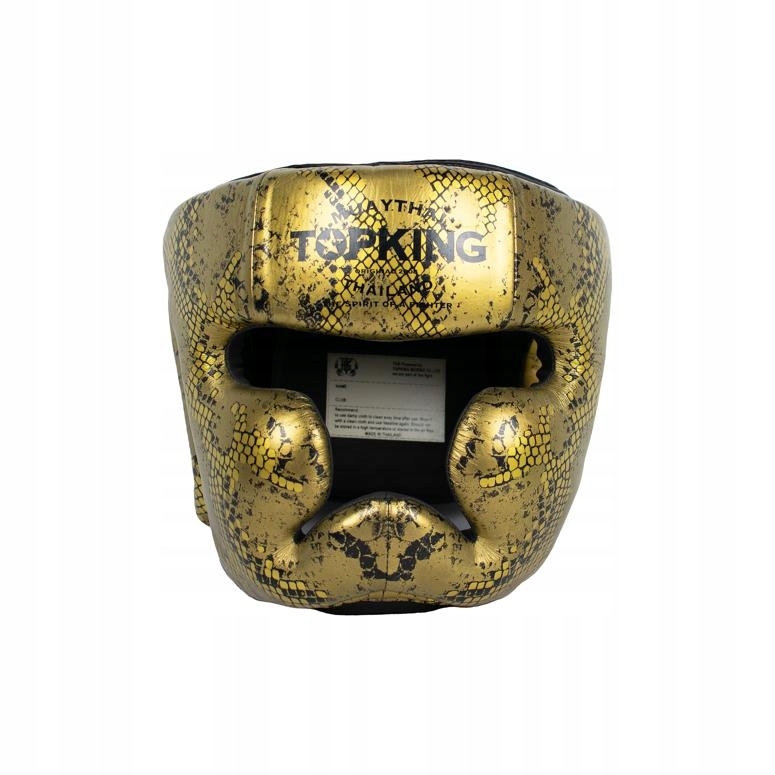 KASK BOKSERSKI OCHRONA GŁOWY SUPER STAR SNAKE TOP Model TKHGSS-02-BK-GD-M
