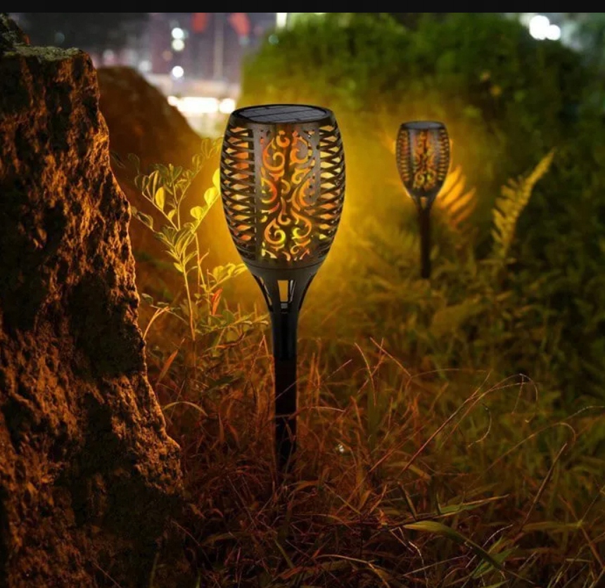 4x Lampa solarna wbijana Latarnia Pochodnia Płomień Ogień 12 cm XXL 78cm Marka SuperLED