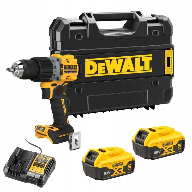Wiertarko-wkrętarka udarowa DeWALT DCD805P2T 18V Xr 2x5Ah 90Nm mocna zestaw