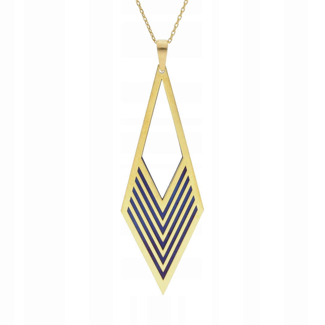 Přívěsek z titanového stříbro, pozlacený