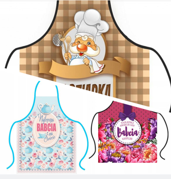 FARTUCH KUCHENNY PREMIUM BABCIA `DLA KOCHANEJ BABCI I DZIADKA - WZORY