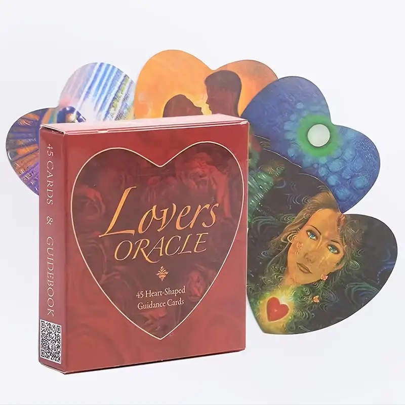 Karty tarot LOVERS ORACLE 45 kart w kształcie serca