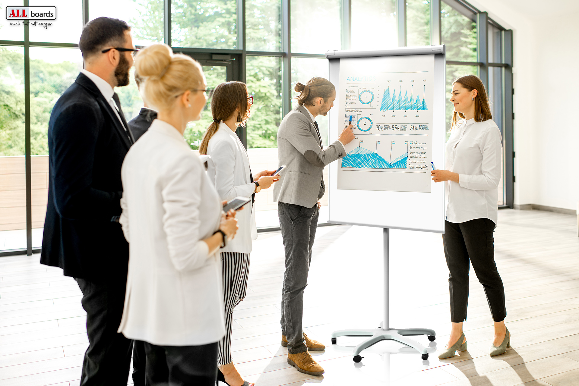 Flipchart magnetyczny mobilny 70x100 + GRATISY Wysokość produktu 100 cm