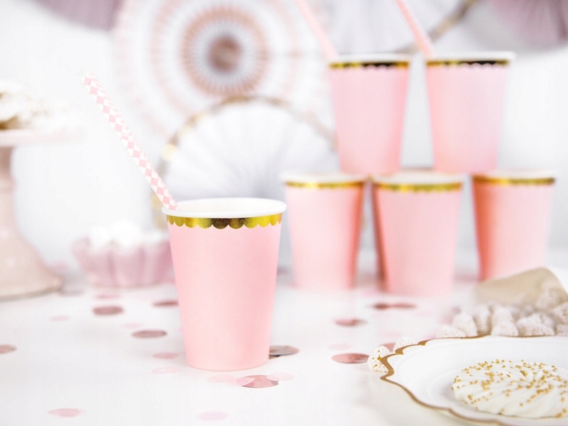 Kubeczki papierowe - jasny róż, 220 ml, 6 szt. Marka Party Deco