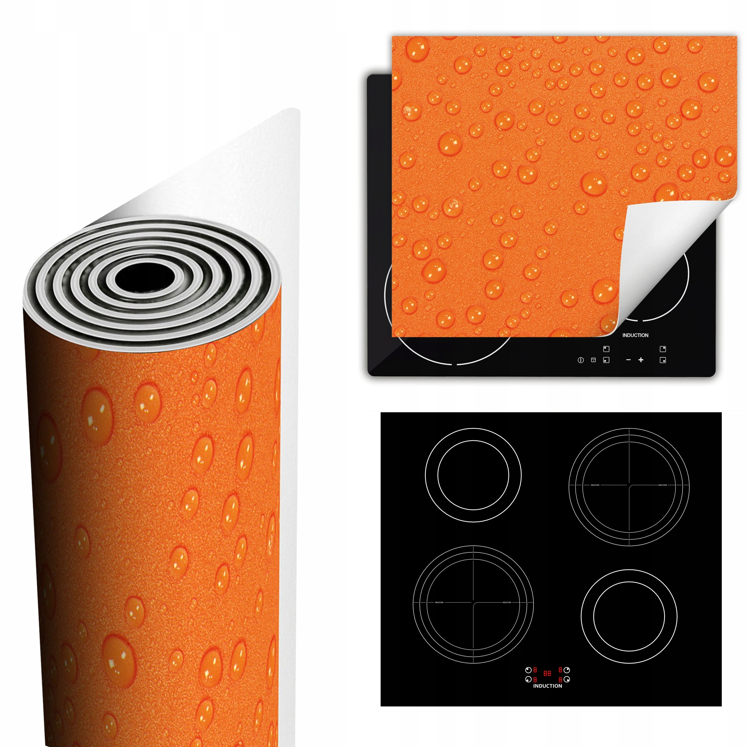 Ochranná Podložka Na Sporák Má Více Místa 60x52 oranžová kapka