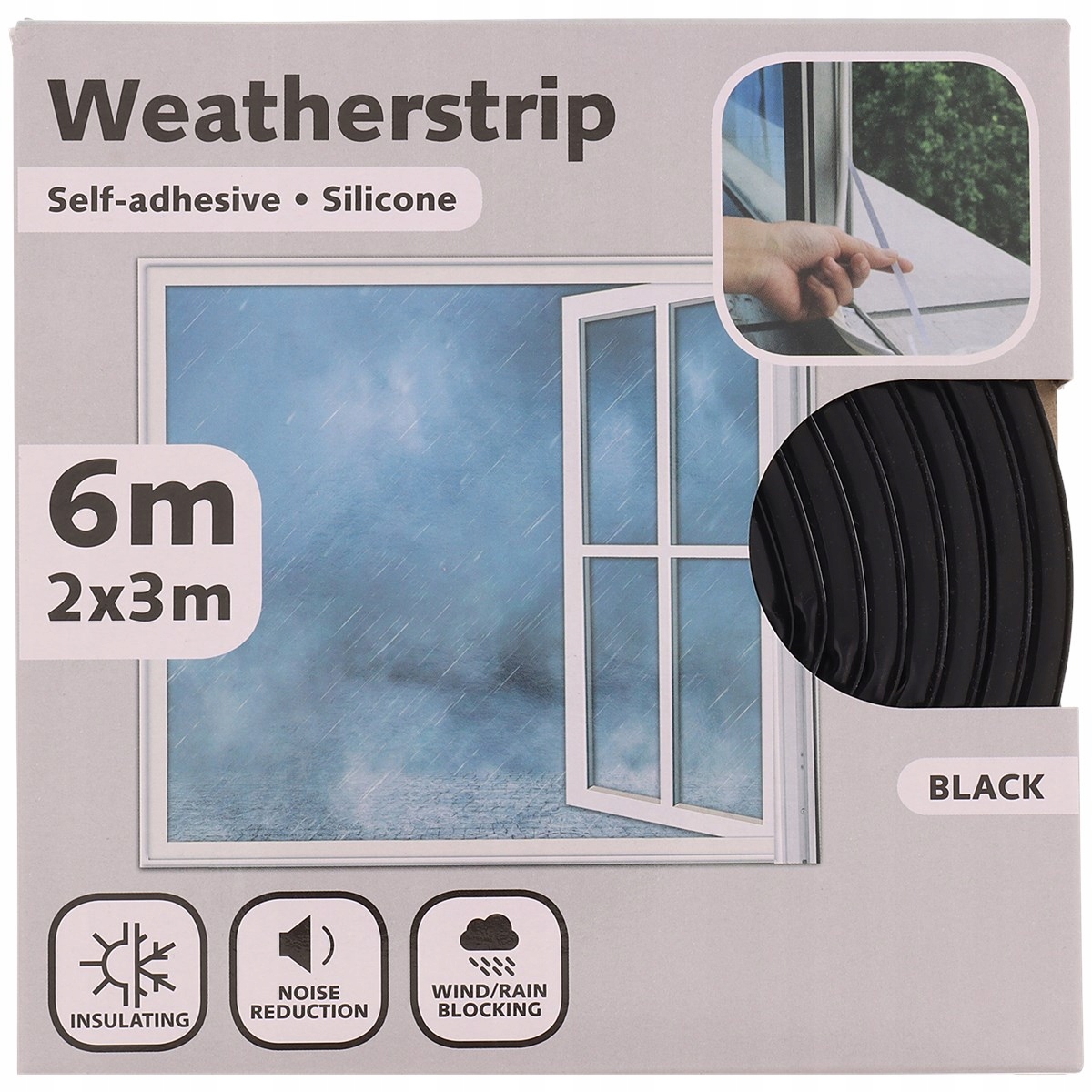 CZARNA Taśma uszczelniająca USZCZELKA DO OKIEN Marka Verlofix