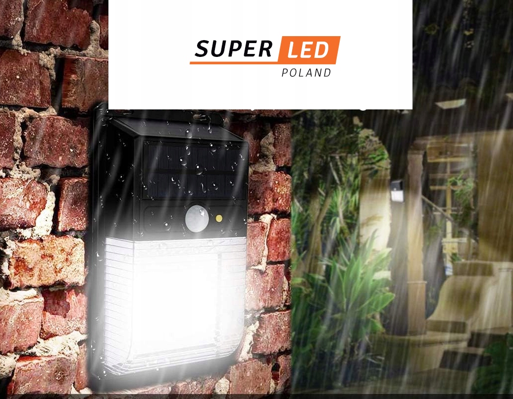Lampa solarna LED uliczna z czujnikiem ruchu i zmierzchu SuperLED Marka SuperLED