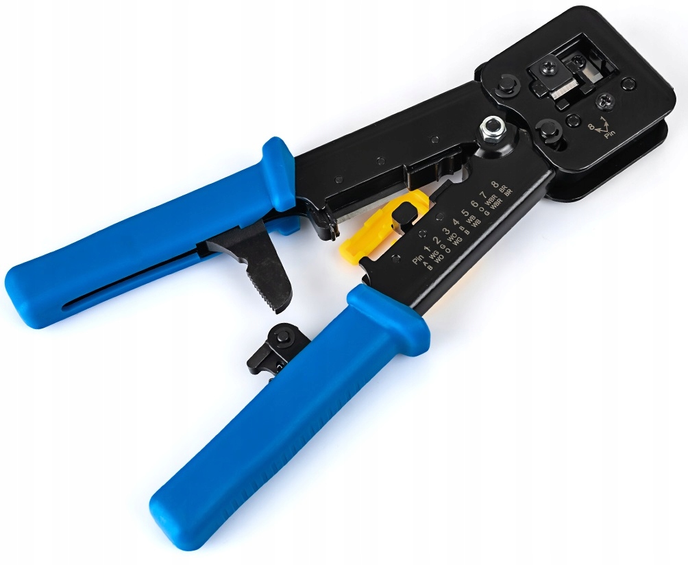 Zaciskarka RJ45 Przelotowa Złącz Wtyków RJ-45 Zaciskacz Złączek RJ 45 11 12 Producent Spacetronik