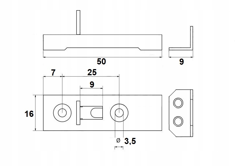ZASUWKA MEBLOWA RYGIEL Marka inna