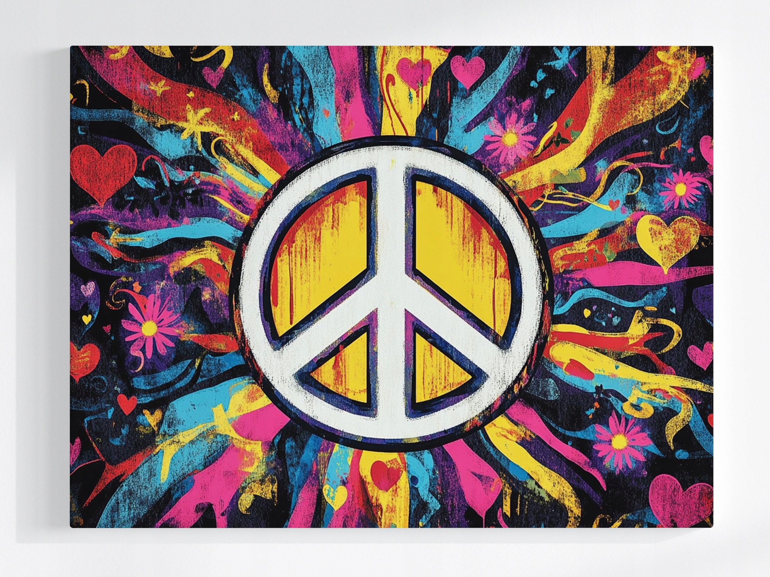 Obraz Na Plátně Canvas Graffiti Pokoj Peace Pacyfka Hippie Boho 100x75