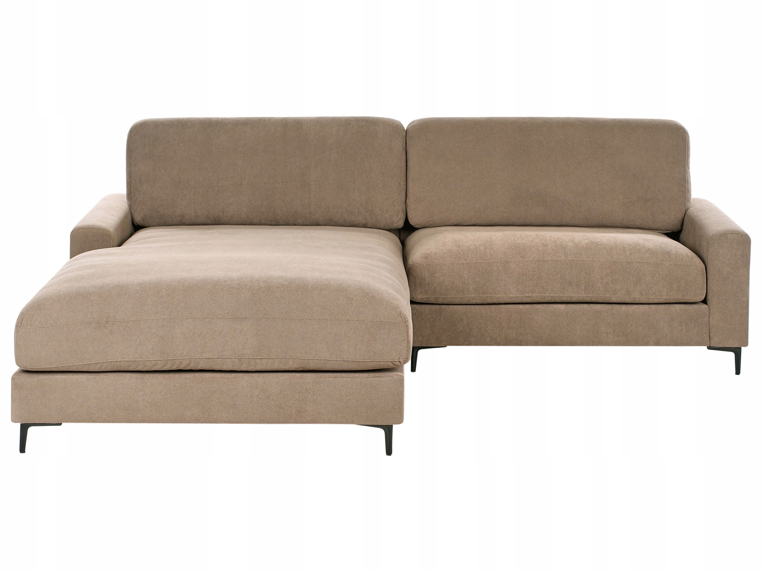 Sofa narożna prawostronna brązowa