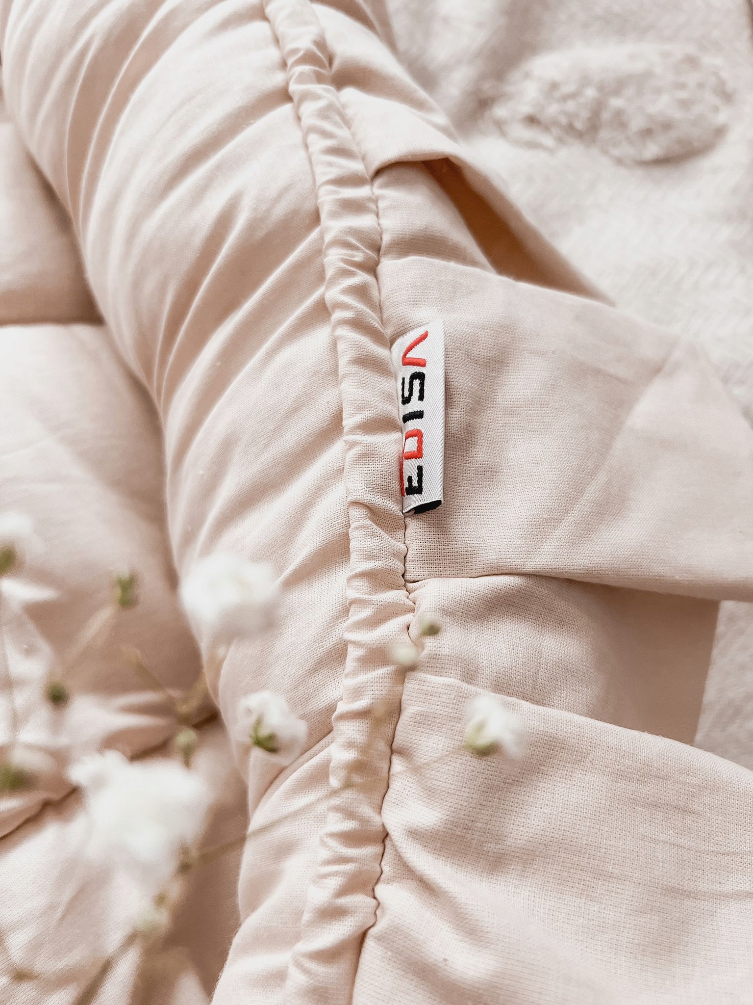 EDISA - Kokon niemowlęcy gniazdko falbanka 90x50 bawełna + materacyk Stan opakowania oryginalne