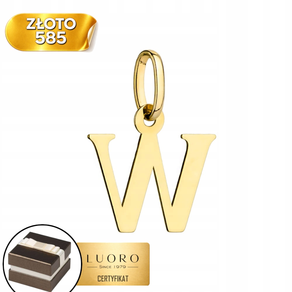 Náušnice Zlaté 585 14K Písmenko 17 MM Elegantní Dárek