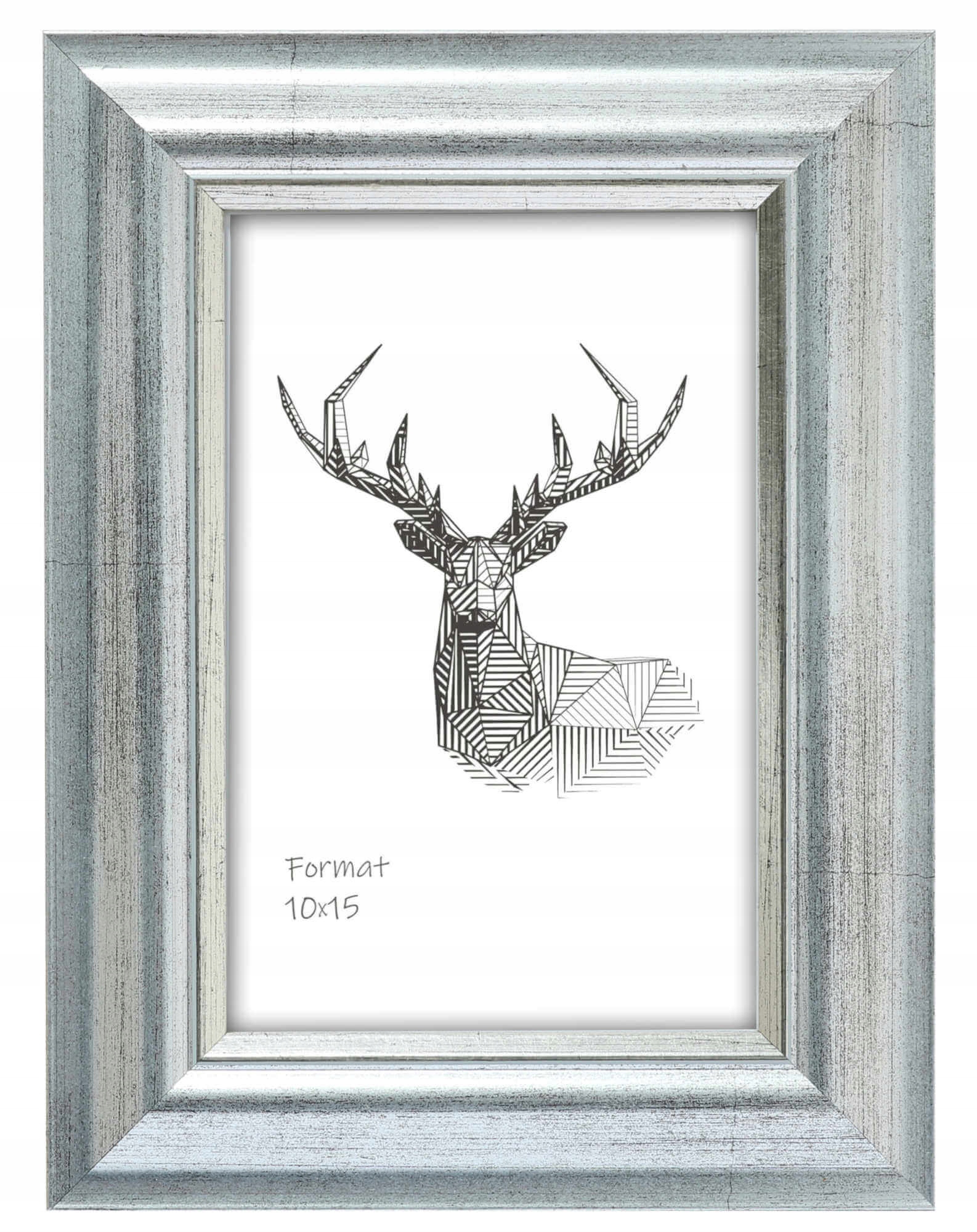 

Mała Drewniana Ramka na Zdjęcia Srebrna 13x18 cm