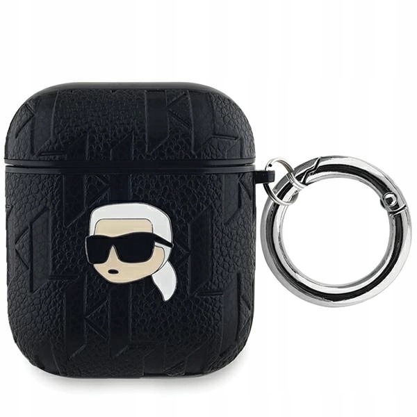 Pouzdro Karl Lagerfeld Monogram Karl Head pro AirPods 1 2 černé