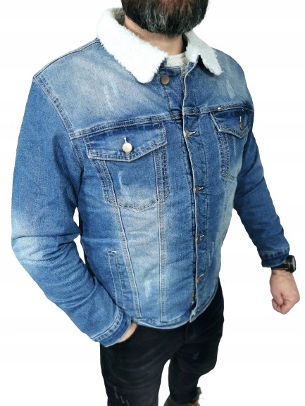 Pánská džínová bunda katana zateplená přechodová/zimní modrá S