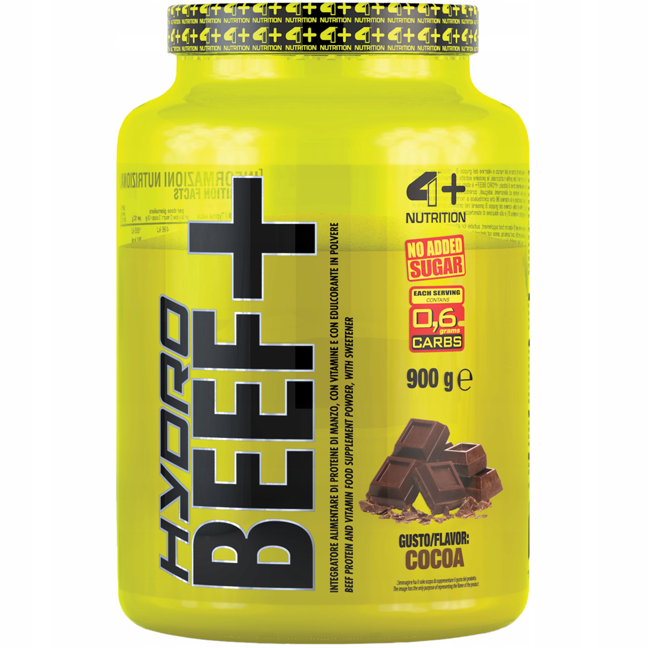 Hovězí protein 4+ Nutrition Hydrolyzát 900 g Čokoláda Bez laktózy