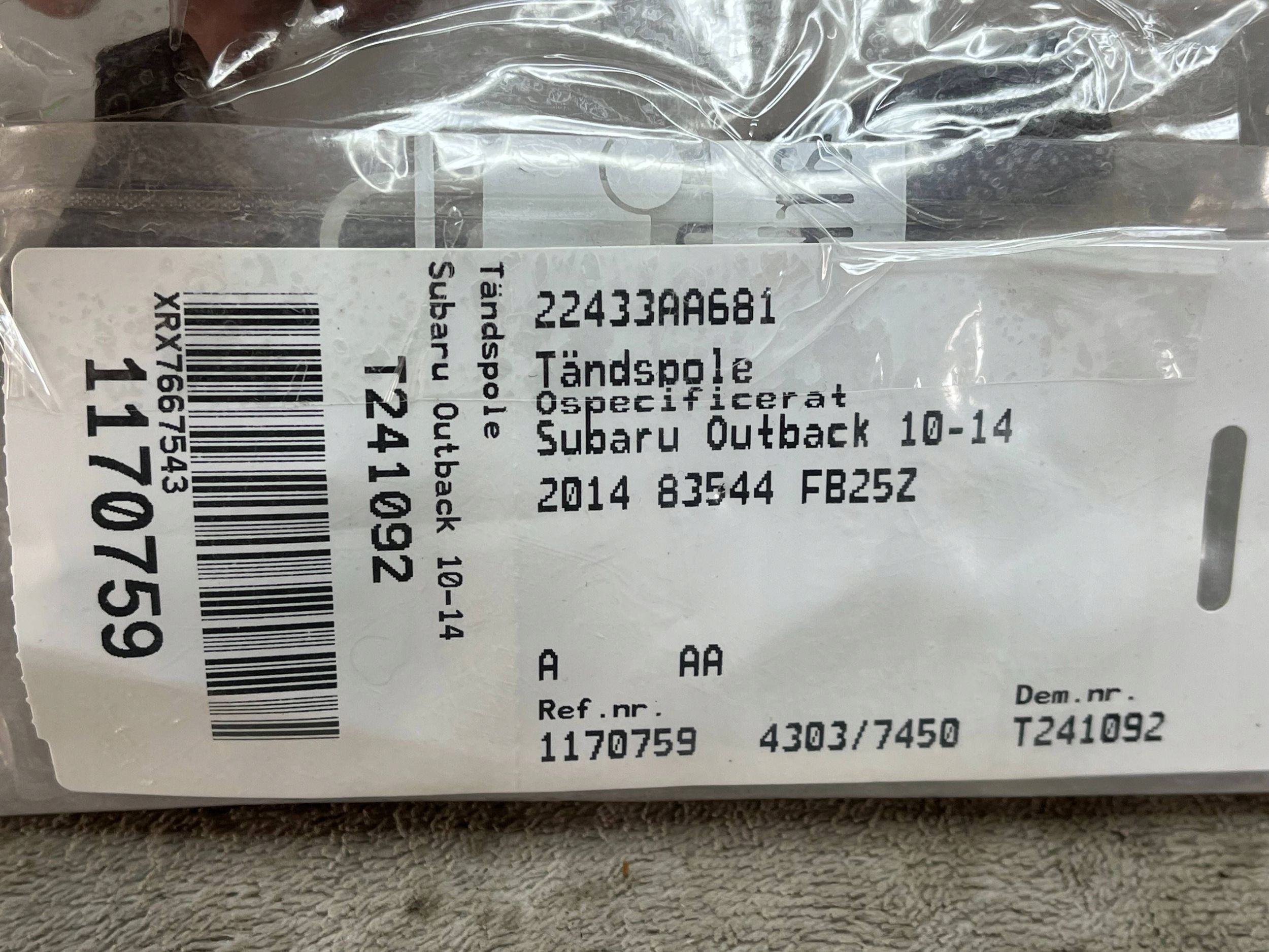 2013 Subaru Forester SJ coil ignition FK0453 !J