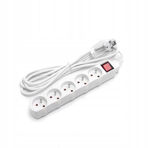 Przedłużacz/Listwa Aigostar 5gniazd 1,5m biały z/u
