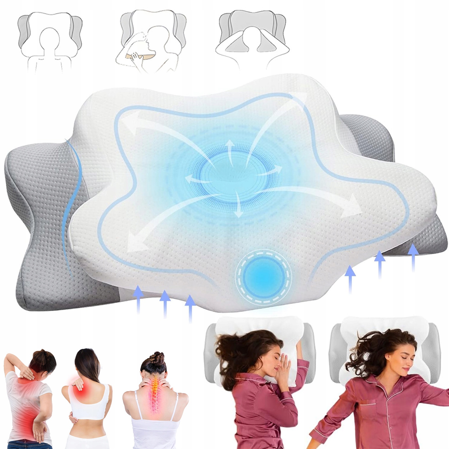 Poduszka Do Spania Ergonomiczna Poduszka Wspierająca Szyję Z Pianki Memory