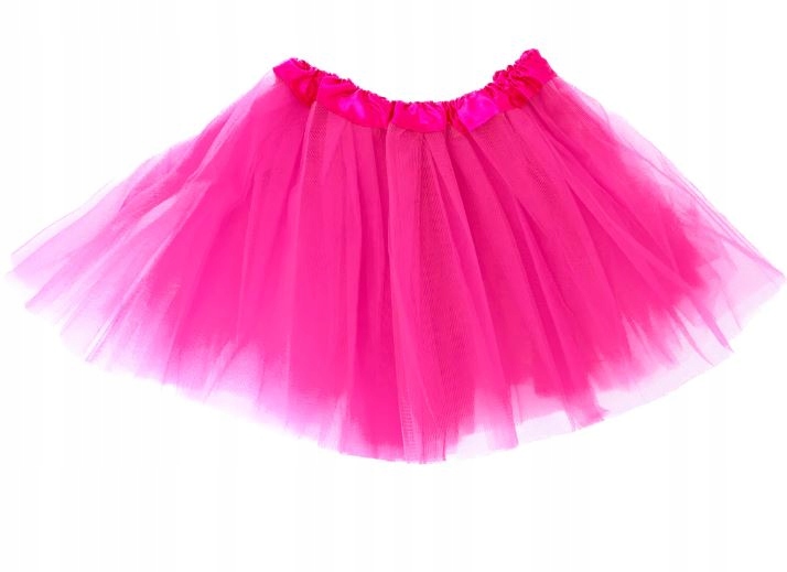 SPÓDNICA spódniczka TIULOWA FUKSJA różowa neon DISCO lata 80 30cm