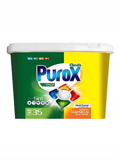 Levně 2x Purox Univerzální Kapsle na praní Čistota 35 ks