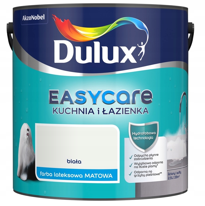 

Dulux Easy Care K&b- biała, 2.5l