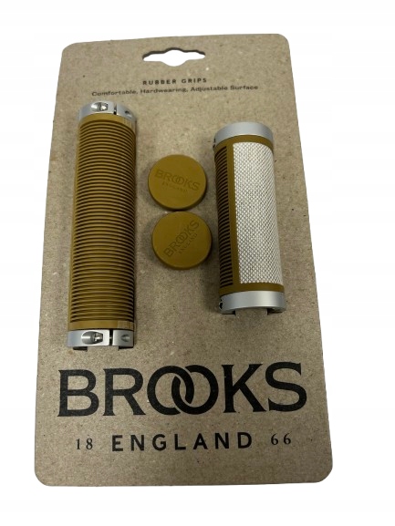 Chwyty rowerowe skręcane Brooks Cambium Rubber Grips – długość 130/100 mm