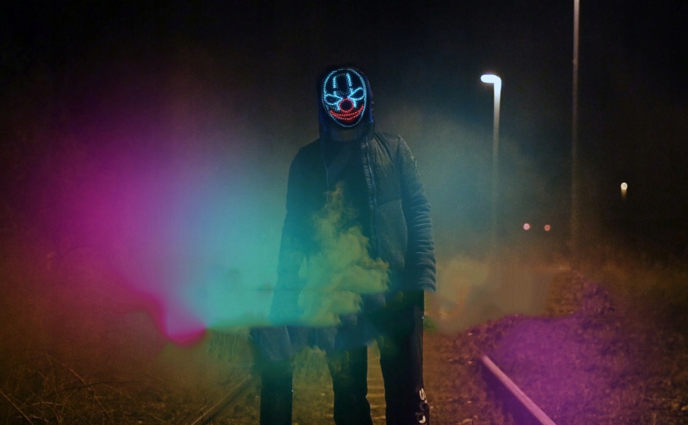 MASKA ZMIENNA NA HALLOWEEN LED ŚWIECĄCA PROGRAMOWALNA APP KONTROLA GEST EAN (GTIN) 6974885862975