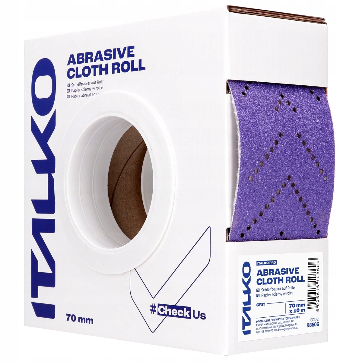 Italko papier ścierny w rolce ceramiczny 10m P80