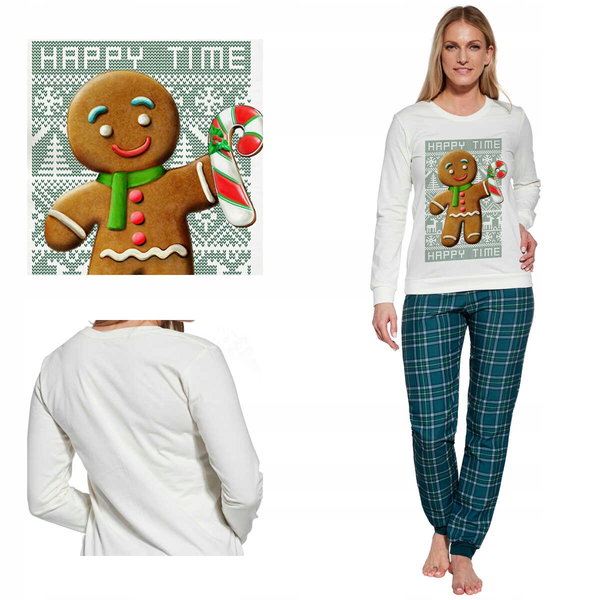 Dámské bavlna pyžamo Cornette Cookie 671/347 Vánoční velikost M