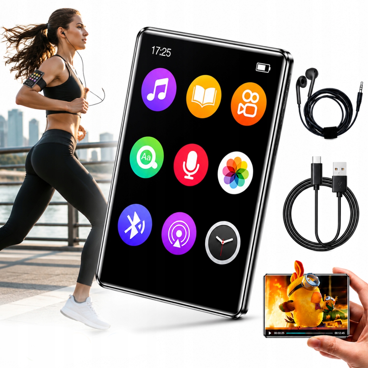 Odtwarzacz MP3 Bluetooth Przenośny Radio fm