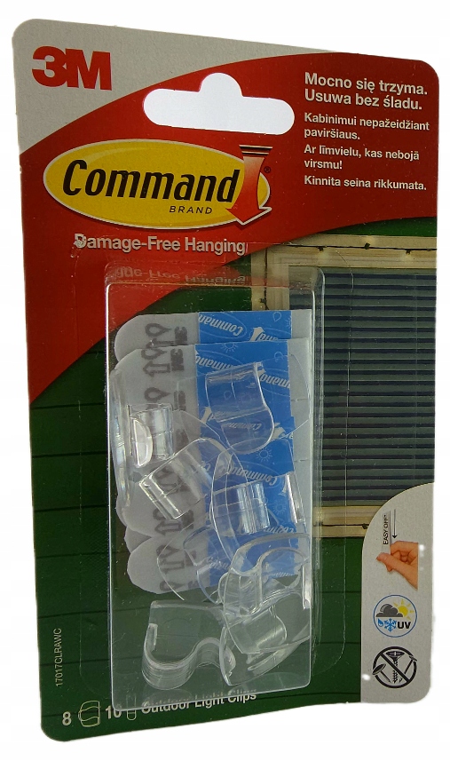 3M COMMAND KLIPSY HACZYKI DO LAMPEK OUTDOOR _ 17017CLR-AWCEE