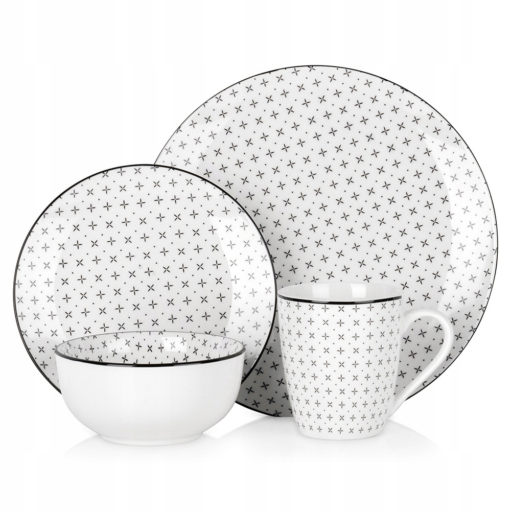 Obedová sada komplet servis obedový tanier plytký hlboký dezert šálky